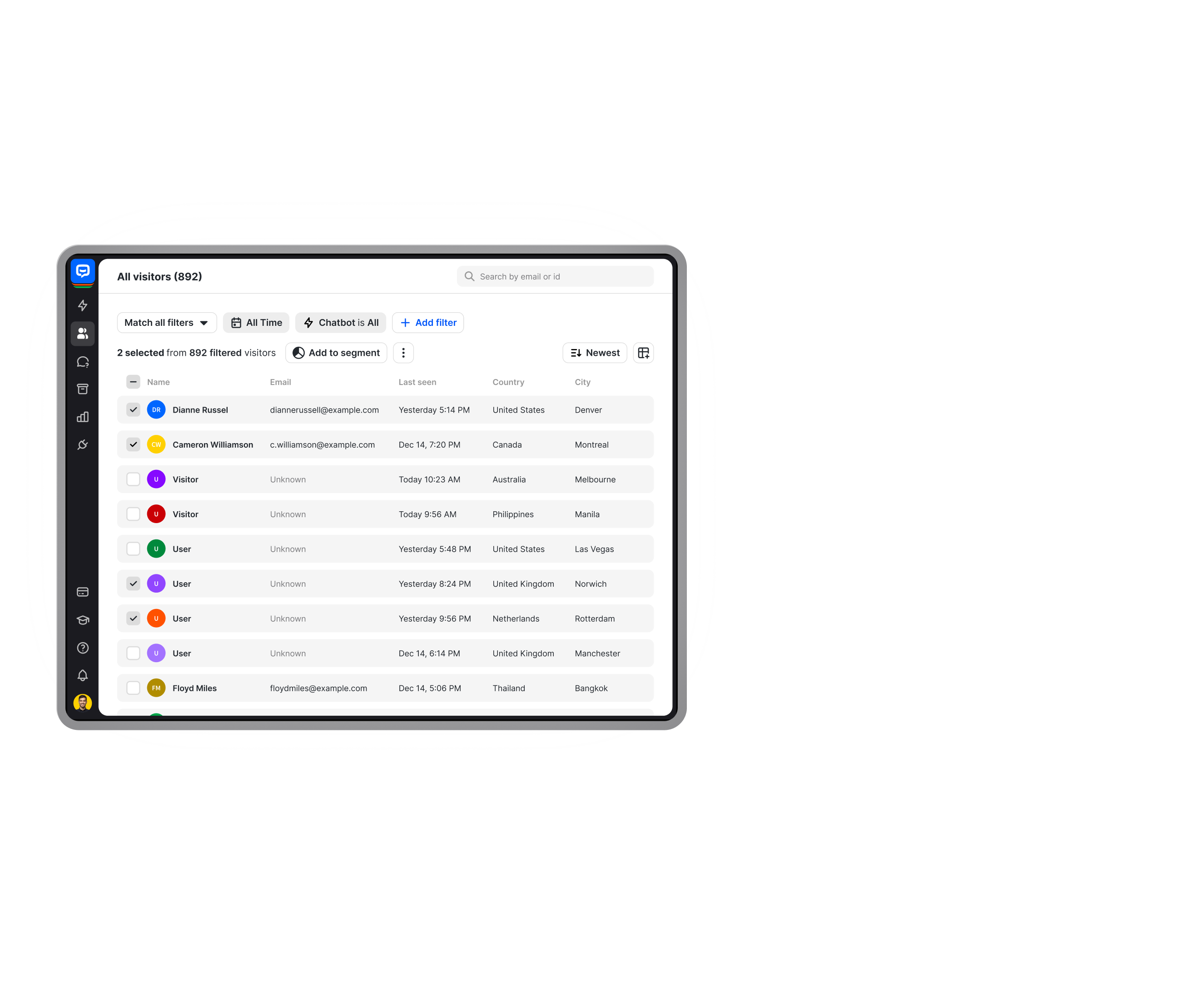 ChatBot app interface