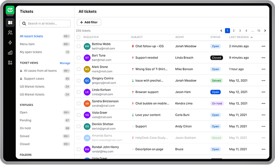 HelpDesk app interface