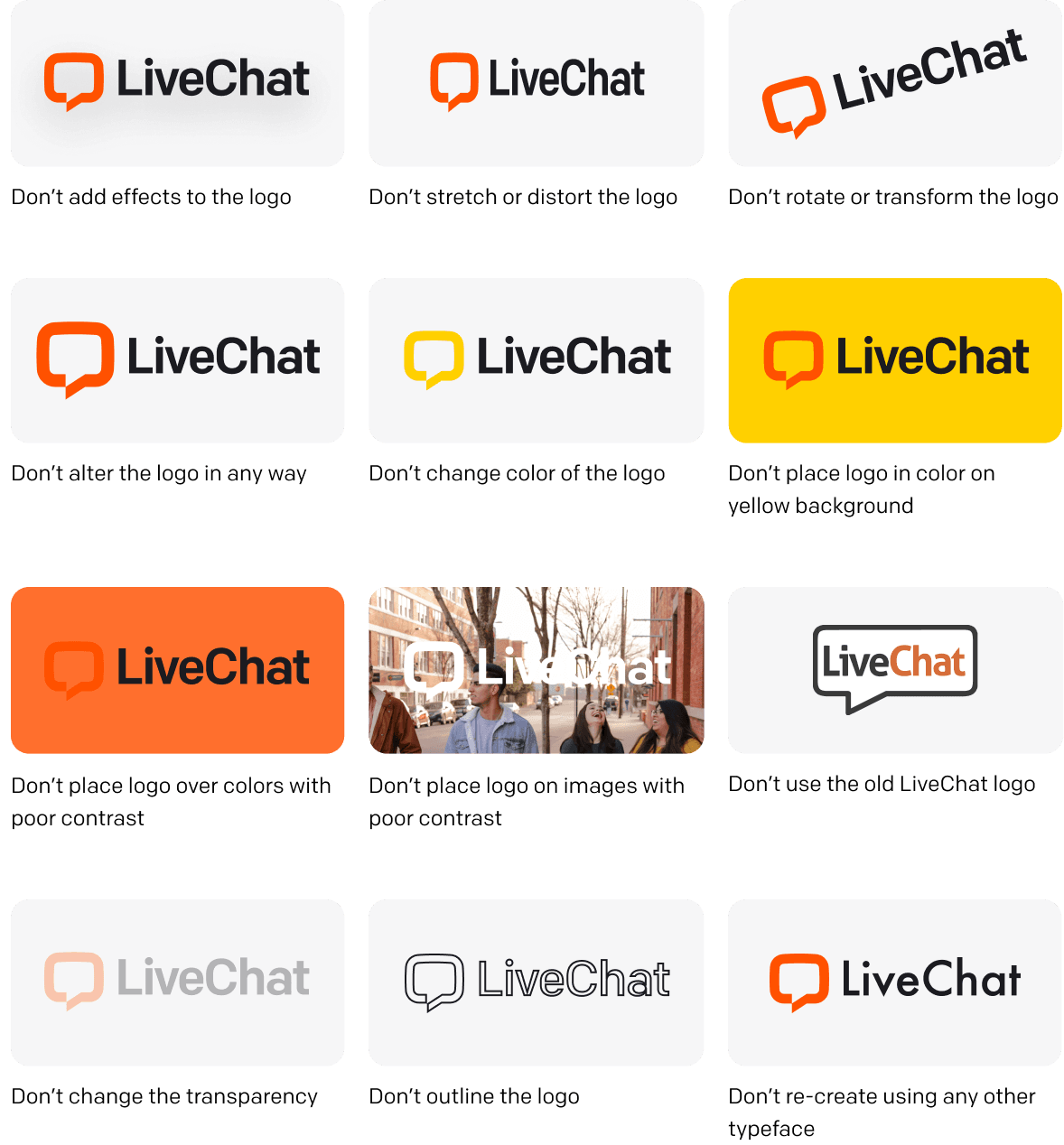 LiveChat logo unacceptable uses