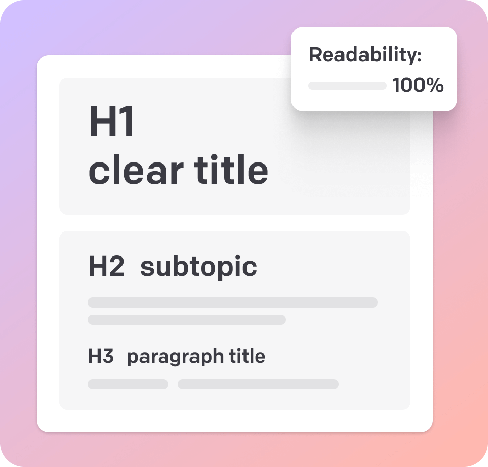 Image showing natural language content with descriptive headings and logical content structure optimized for AI understanding and user experience