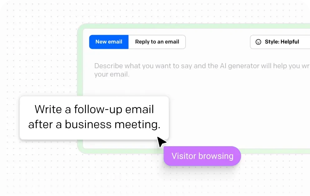 AI email generator interface preview
