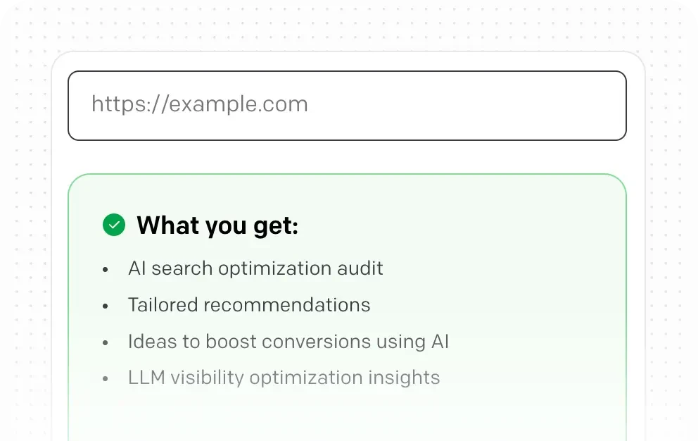 AI website optimizer interface preview