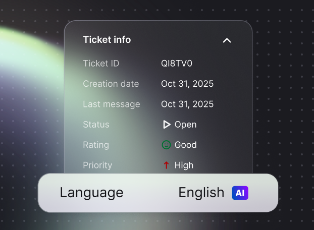 Text enhancement highlighting AI-improved grammar, tone, and clarity in a customer message.
