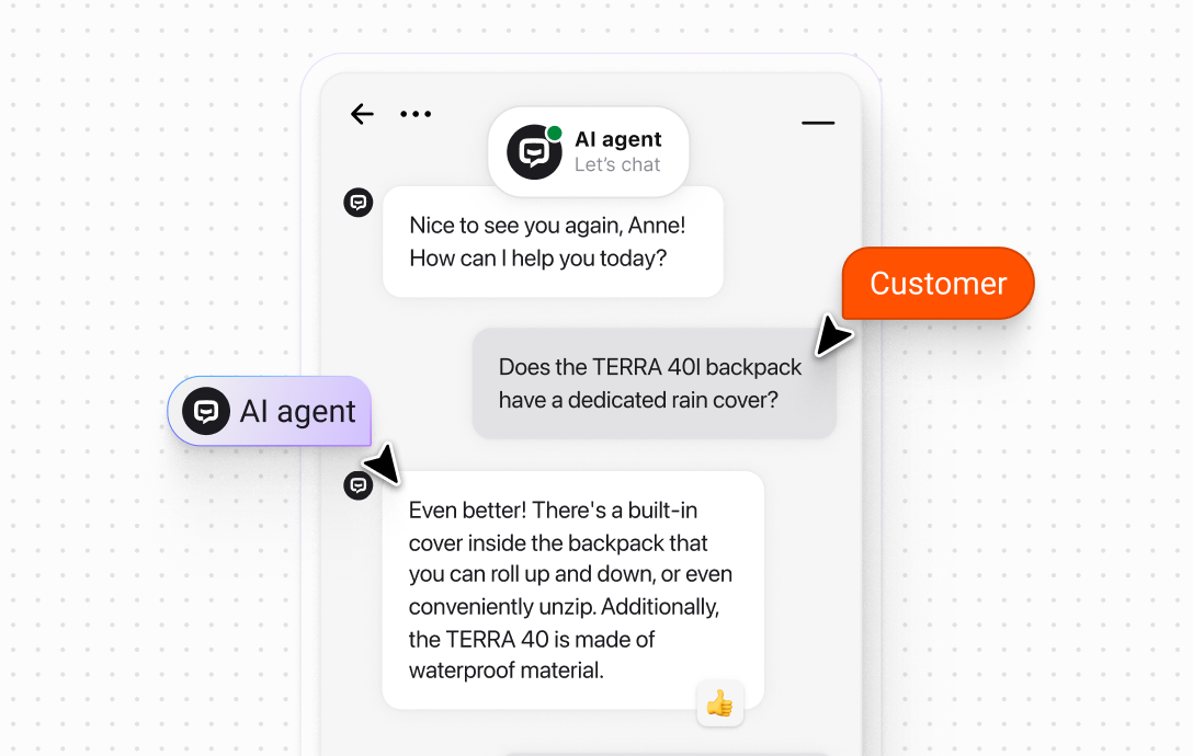 Common customer questions being answered instantly with AI agent