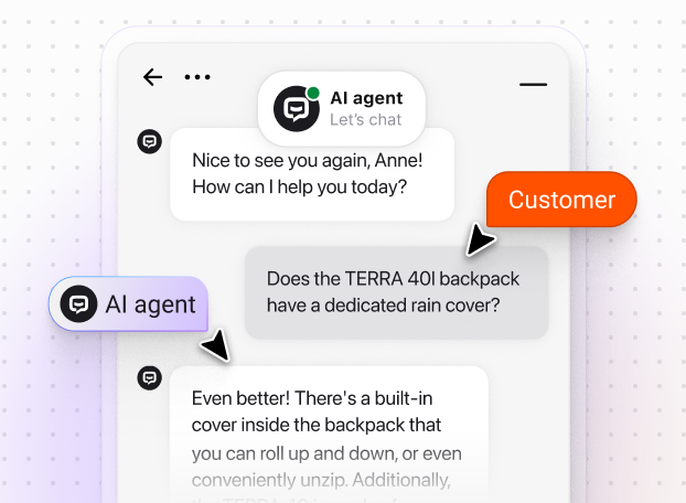 Common customer questions being answered instantly with AI agent