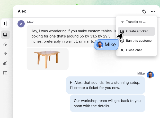 View of Inbox in Text App interface.