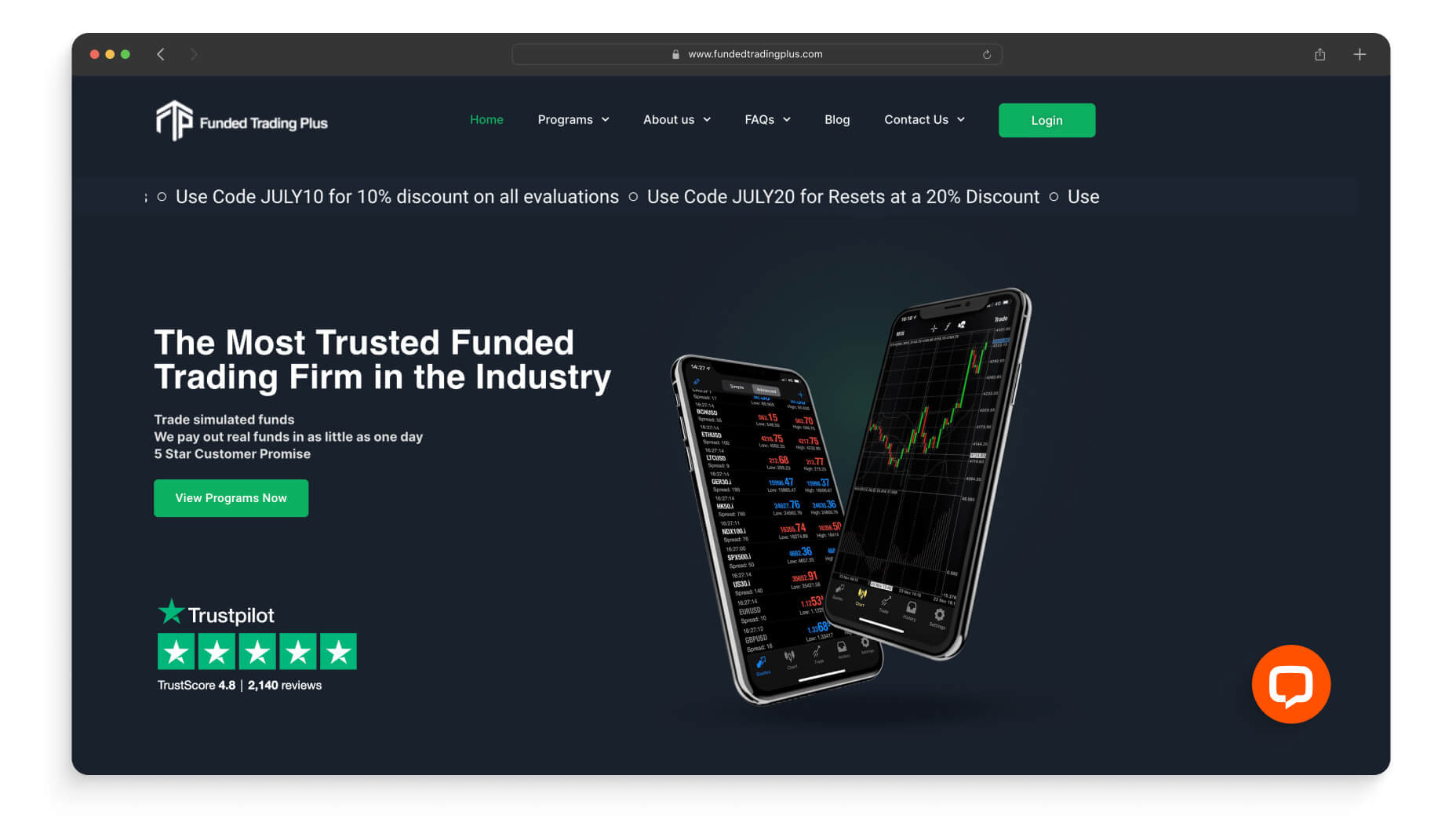 Funded Trading Plus website