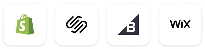 Shopify, BigCommerce, Wix, Squarespace logo