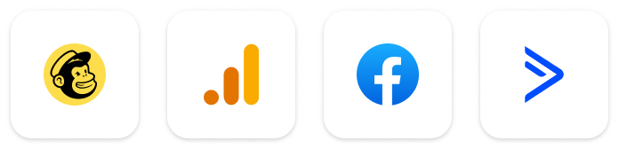 Mailchimp, ActiveCampaign, Google Analytics, FB Pixel logo