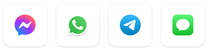 WhatsApp, Messenger, Apple Messages, Telegram logo