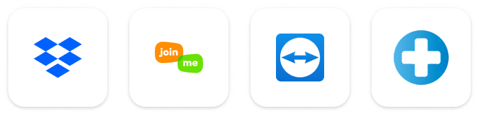 TeamViewer, join.me, LogMeIn Rescue, Dropbox logo