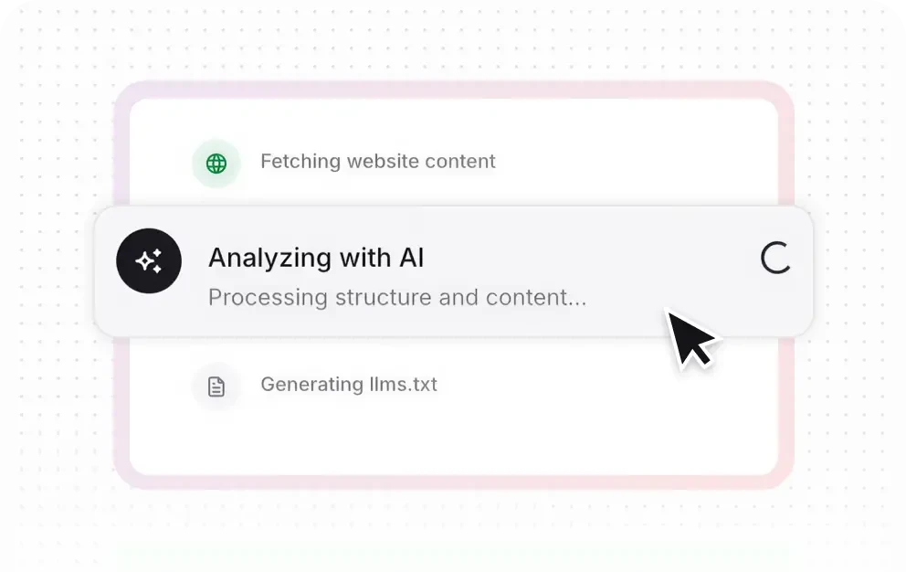 LLMs.txt generator interface preview