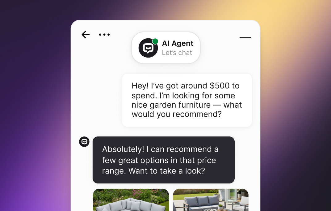 Text AI agent active chat