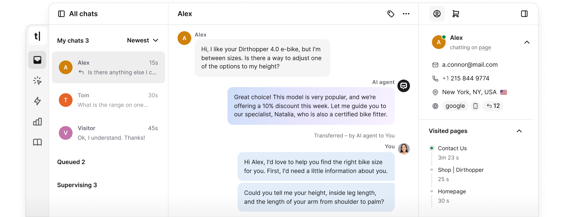 Text App chats dashboard