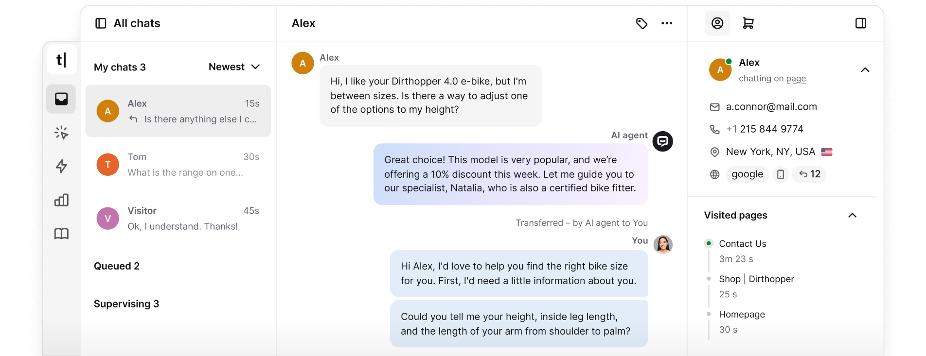 Text App chats dashboard