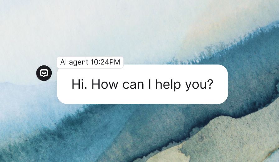 A message from an AI agent welcoming a customer on a website